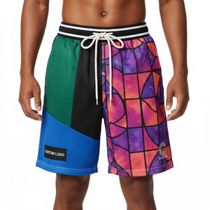 Shorts en mesh personnalisés avec logo, haute qualité, respirants, impression intégrale par sublimation, shorts de sport pour hommes, shorts de basket en mesh pour hommes - Product Image 1