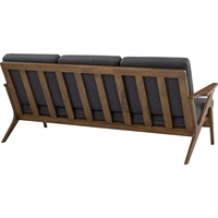 Canapé 3 places Nesthouz Premium en noyer, rembourré en mousse, construction durable en bois courbé avec structure en Z, design contemporain confortable