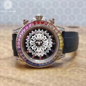 Reloj de Lujo para Hombre Charm, de Acero Inoxidable, Caja de 40 mm, Movimiento Mecánico, Fecha Automática, Detalles de Diamantes, Correa con Botón de Presión y Cierre Oculto - Product Image 1