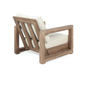 Minimalist Style Patio Garden Set with Teak Wooden Frame Material and Soft <b>Cushion</b> for Home Furniture Decoration - Product Image 4