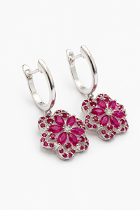 Boucles d'oreilles en saphir bleu et diamant, plaquées rhodium, argent sterling 92,5, cadeau de mariage ou de fête, KLST-31074 - Product Image 6