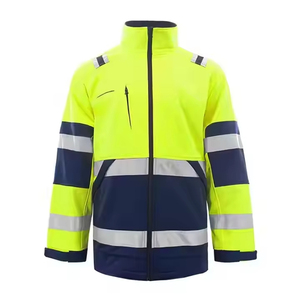 Sweat-shirt de sécurité unisexe bleu haute visibilité avec bande réfléchissante, coupe-vent, respirant, anti-plis, en polyester - Product Image 4