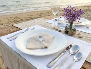 Custom Wholesale Square <b>Cloth</b> Napkin 100% <b>Linen</b> Full Sizes Embroidered Handmade Classic Shellsea Stone Washing Hemstitch - Product Image 3