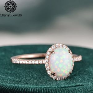 Charm_Jewells Bague de fiançailles en argent pour femme avec moissanite, sertie de griffes, style classique - Product Image 3