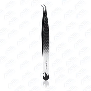 Pince à épiler en acier inoxydable pour pose de faux cils, pointue et courbée, outil de précision pour sourcils et extensions de cils - Product Image 6