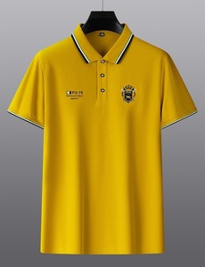 Nouveau Polo Homme Tendance en Tissu Tricoté Respirant Couleur Unie Brodé – Idéal Affaires et Loisirs - Product Image 3