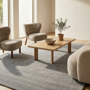 Tapis gris élégant tufté à la main, tapis texturé uni pour salon, chambre à coucher, décoration moderne de la maison, revêtement de sol doux et neutre - Product Image 4