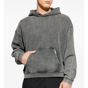 Fabricante de sudaderas con capucha extragrandes personalizadas, de algodón grueso lavado, estilo streetwear, para hombre y mujer. - Product Image 2