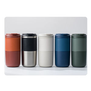Support à café contemporain en acier double couche, anti-transpiration, tasse isotherme sous vide, idéal pour le camping et les activités de plein air - Product Image 6