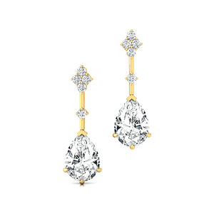 Boucles d'oreilles pendantes en or 14K 18K avec diamant de laboratoire taille poire 2 carats (2ctw) 9*7MM, design goutte d'eau, pour femme, bijoux fins de mariage, directement de l'usine - Product Image 5