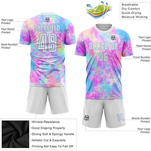 Trendy Men's Custom Soccer Set | Neon-Sublimation Graphic Football Jersey | Modern Street-Style Soccer Uniforms - Product Image 3