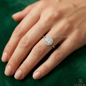 Anillo de Diamantes con Halo de Corte Redondo Certificado por IGI, Directo de Fábrica, Oro 9K 10K 14K 18K, Anillo de Compromiso y Boda - Product Image 5