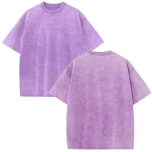 T-shirt en coton violet surdimensionné OEM ODM pour homme, manches courtes, col rond, décontracté, couleur unie, coupe jersey, longueur standard, teint uni, le meilleur - Product Image 1