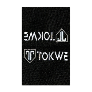 Étiquettes en tissu damassé tissées sur mesure de qualité supérieure, découpées au laser, cousues, lavables, pliées au centre, pour vêtements et sacs, avec logo de marque - Product Image 1