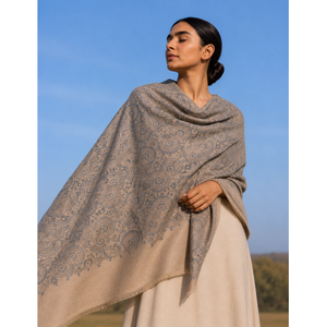 <b>Woolen</b> Shawl <b>Scarf</b> Floral Solid Long Adjustable 100% Wool Winter Wrap 5 Piece Set Jacquard for Women - Product Image 2