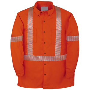 Direct Factory Supplier Hi Vis Button Down Reflective Work <b>Shirt</b> Workwear Clothing Working <b>Shirts</b> For Outdoor Construction - Product Image 1