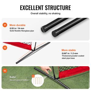 Rete di Protezione Portatile 12x9 ft per Campi Sportivi con Borsa per il Trasporto, Schermo Protettivo e Rete Barriera - Product Image 4