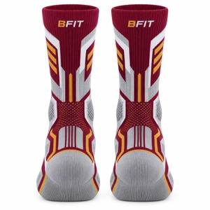 Men's Thick Crew Athletic <b>Socks</b> <b>Wool</b>/Nylon Jacquard Knitted Solid Quick Dry Anti-Bacterial Winter Maroon Gray Yellow - Product Image 2