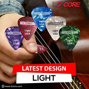 Juego de 5 núcleos 12PK, calibre de luz, púas de guitarra de celuloide de 0,46mm, tono cálido de sensación Natural para bajo eléctrico acústico, Puas Para Guitarra G - Product Image 6