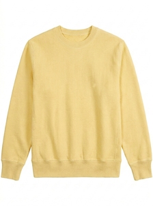 Sweat-shirt en polaire pour homme, col rond, pull-over uni, manches longues, décontracté, chaud pour l'hiver, en coton doux, OEM - Product Image 4