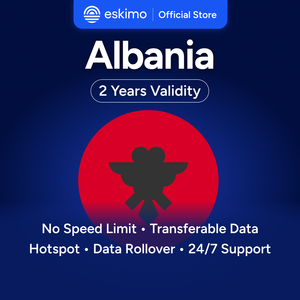 Tarjeta SIM electrónica Eskimo Albania de 3 GB, datos de alta velocidad 4G/5G, no requiere SIM física, válida por 2 años, transferencia de datos ilimitada. - Product Image 1