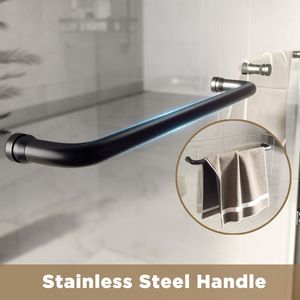 Porta scorrevole doppia per doccia in vetro temperato antideflagrante da 56-60 pollici (l) x 60 pollici (h) con telaio in alluminio e spessore 1/4 di pollice (6 mm) in acciaio inossidabile - Product Image 5