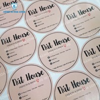 Étiquettes alimentaires rondes en PET Moc Tuoi Nguyen Xua 250g avec code-barres, impression flexographique, origine Vietnam