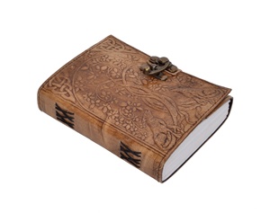 Wolf Under Tree Handmade Book of Shadows Grimoire College Leather Notebook Office Diary Embossed <b>Blank</b> <b>Journal</b> Poetry Sketch - Product Image 3