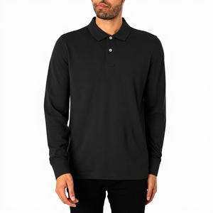 Polo en coton à manches longues pour homme, coupe classique, décontracté, pour le golf ou les affaires, personnalisable avec logo OEM, vente en gros - Product Image 1