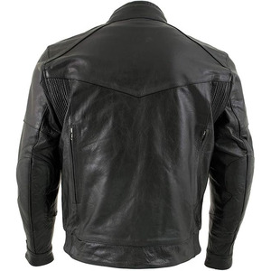 SAMROZ SPORTS Leather Men's <b>Racer</b> Style Collarless Premium Leather Motorcycle Biker Riders <b>Jackets</b> - Product Image 5