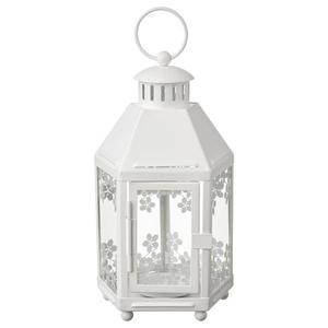 Lanterne blanche élégante, petite lanterne en fer, porte-bougies, impression personnalisée pour la décoration de la maison, Noël, vente en gros - Product Image 1