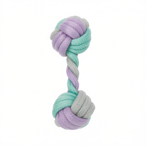 Jouet à mâcher en corde pour animaux de compagnie, 15 cm, design à nœuds multicolores pour chiens - Product Image 3