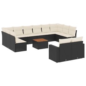 Ensemble de canapés de jardin blanc crème et noir - Product Image 2
