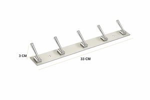 Premium SS202 5 Pin Cloth <b>Hook</b> Stainless Steel Wall <b>Hook</b> Heavy Duty Rustproof Door Hanger for Bathroom <b>Kitchen</b> - Product Image 2