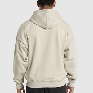 Sweat-shirt à capuche en polaire surdimensionné pour homme, couleur unie, pull décontracté avec poche avant, coupe classique, vêtements d'automne - Product Image 2