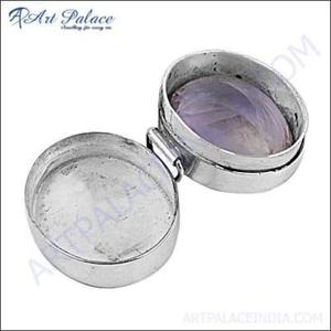 Boîte en argent sterling 925, boîte en argent antique, boîte en argent décorative boîte en pierres précieuses améthyste - Product Image 2