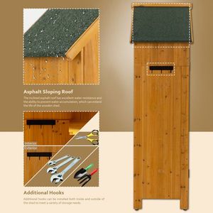 Armadio Portautensili da Esterno Resistente e Robusto, Casetta da Giardino in Legno di Abete con Porta Singola e Telaio in Metallo per Giardino e Cortile - Product Image 4
