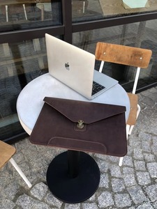 Custom Logo Waterproof Genuine Leather Modern Sling <b>Laptop</b> <b>Sleeve</b> for Men & Women Business Office Use LS-0223 - Product Image 4