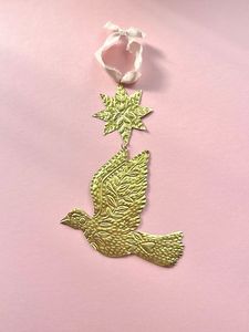 Golden Bird Metal Ornament With <b>Star</b> Traditional Handicraft Christmas Decor - Product Image 1