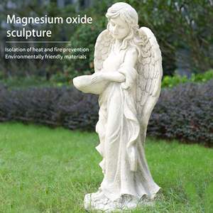 Estatua de Ángel de 32.6 Pulgadas de Alto, Escultura Artística para Interiores/Exteriores Hecha de Óxido de Magnesio - Product Image 3