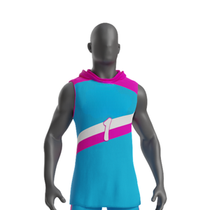Conjunto de Camiseta y Pantalones Cortos de Fútbol 7v7 para Niños, Diseño Diagonal, Sin Mangas, con Capucha, Uniforme Juvenil Personalizado con Número de Jugador y Ribete en Contraste - Product Image 3