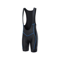 Cuissard de cyclisme noir pour homme avec bordure bleue, style ajusté et anti-humidité