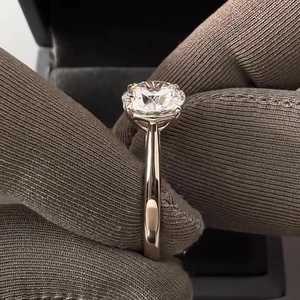 Anillo de Compromiso con Diamante Cultivado en Laboratorio de 1 Quilate, Corte Redondo, Oro Sólido de 14K/18K, Anillo de Boda Solitario de 4 Puntas, Precio de Fábrica, Venta al Por Mayor - Product Image 5