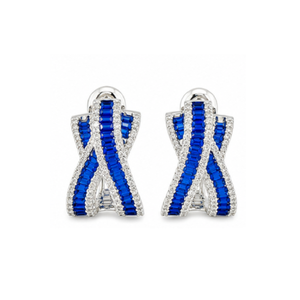 Premium Multicolor <b>Crystal</b> Bow <b>Earrings</b> Baguette Cut CZ Stone <b>Stud</b> <b>Earrings</b> for Wedding Party Gift Jewelry - Product Image 5