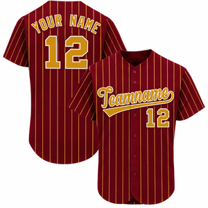 Camiseta de Béisbol a Rayas de Manga Corta Personalizada 2026, con Botones, Transpirable, de Malla, para Entrenamiento al Aire Libre, para Hombre, OEM - Product Image 2
