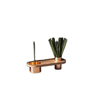 Wood and Metal Table Top <b>Incense</b> <b>Stick</b> <b>Holder</b> Stand Superior Quality Large Size Copper Polished Bakhoor <b>Stick</b> <b>Holder</b> - Product Image 1