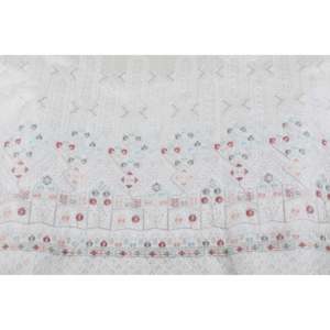 ผ้าซาตินกึ่งไหมปักลายดอกไม้หลากสีสัน สีขาว กว้าง 58 นิ้ว TFAB SEMI SILK EMB17 - Product Image 3
