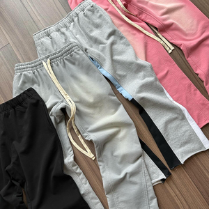 Men's Elastic Waist Drawstring Sweatpants Casual Cotton <b>Spandex</b> <b>Pants</b> Autumn Style Flat Front Side Pockets Breathable Midweight - Product Image 2