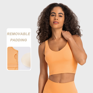 Printed High Support Breathable Eco-Friendly Sport Backless Bra for Yoga Fitness Gym Women with Removable Push-Up Cups - Product Image 3