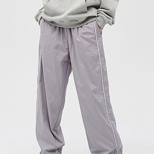 Pantalones Deportivos de Poliéster para Hombre, Estilo Streetwear, con Paneles y Parches, Tejido Resistente, Diseño Desgastado, con Logotipo Personalizado 2026 - Product Image 4